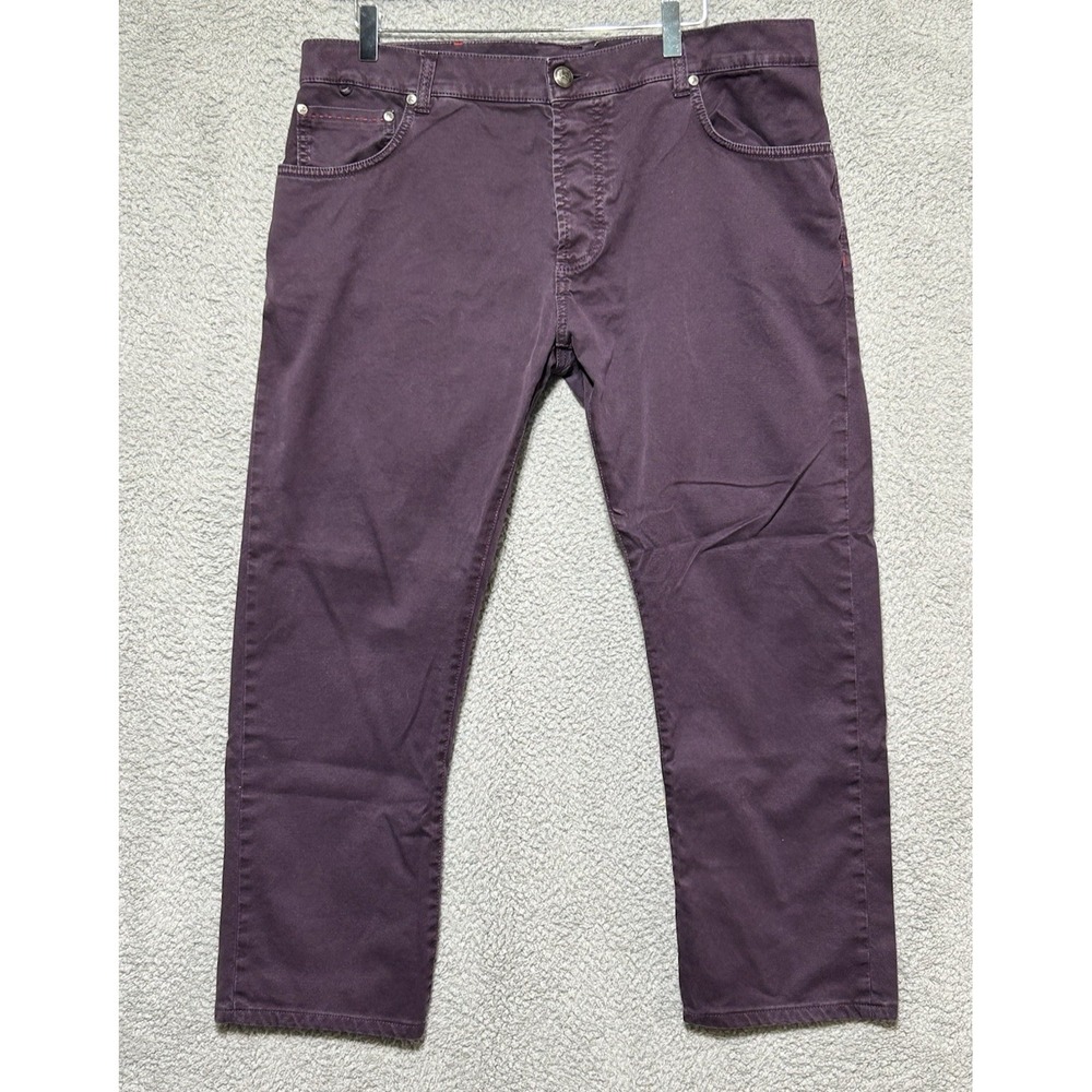 Isaia Napoli Purple 48 Cotton Blend Pants 38x27 US Faded Used Rare Made In Italy